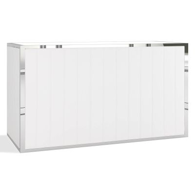 Image of Milo Bar, Silver Frame, Leather White